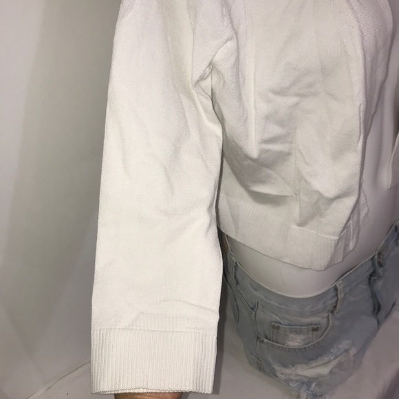 Premise Studios Blank White Ribbed Open Cardigan - Picture 4 of 8